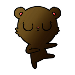 peaceful cartoon bear cub