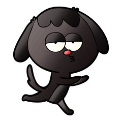 cartoon bored dog running
