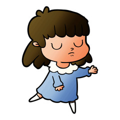 Obraz premium cartoon indifferent woman