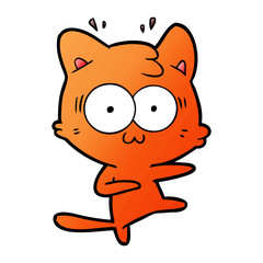 cartoon surprised cat