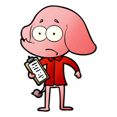 cartoon unsure elephant