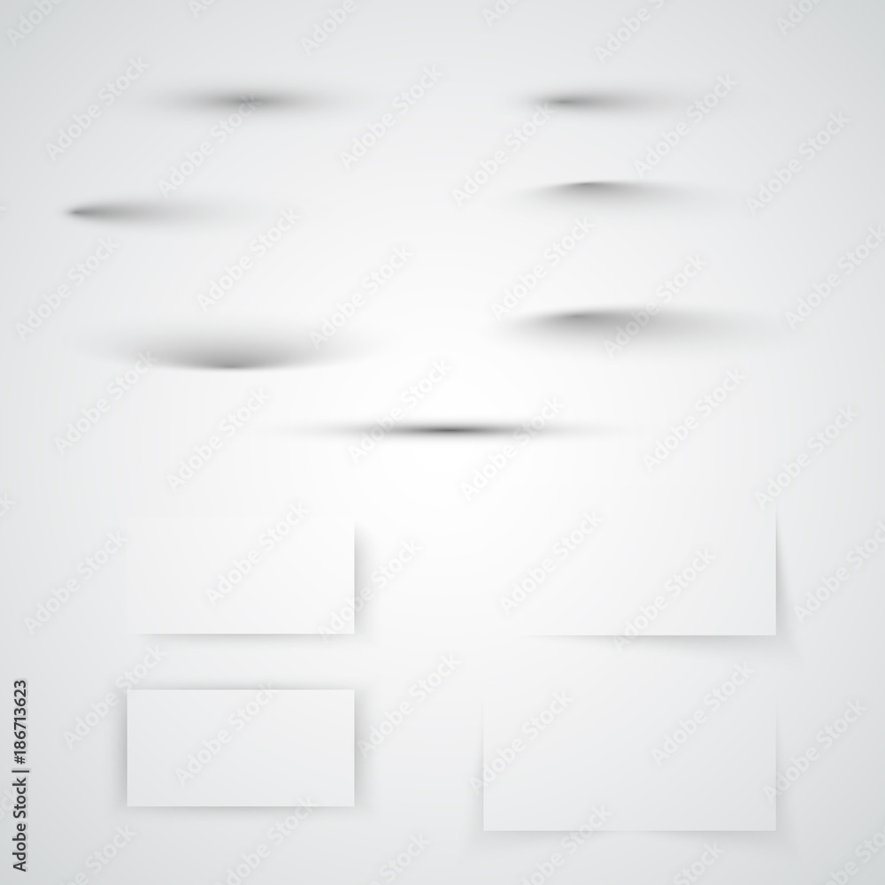 Poster transparent soft shadow set. realistic shadow effect collection with soft edge. vector illustration 