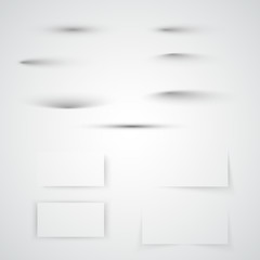 Transparent soft shadow set. Realistic shadow effect collection with soft edge. Vector illustration isolated on white background