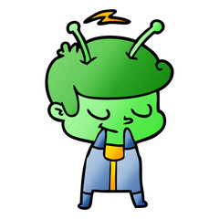 self conscious cartoon spaceman