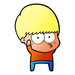 Obraz premium nervous cartoon boy