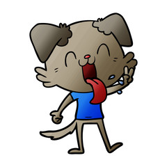 cartoon panting dog