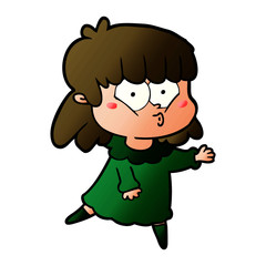 cartoon whistling girl