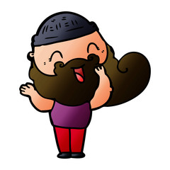 happy bearded man