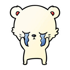 crying cartoon polar bear