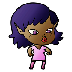 pretty cartoon elf girl