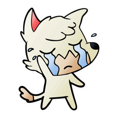 Fototapeta premium crying waving fox cartoon