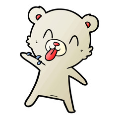 rude cartoon polar bear sticking out tongue