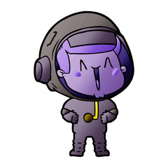 happy cartoon astronaut
