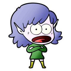 cartoon shocked elf girl
