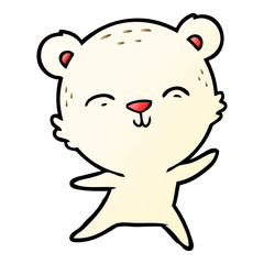 happy cartoon polar bear dancing