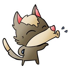 howling wolf cartoon