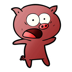 cartoon pig shouting