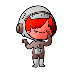 angry cartoon space girl