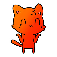 cartoon happy cat