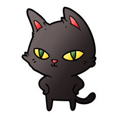 cartoon cat with bright eyes