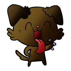 cartoon panting dog