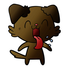 cartoon panting dog