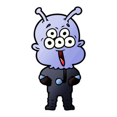happy cartoon alien