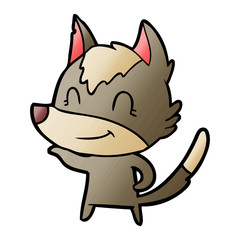 friendly cartoon wolf