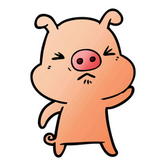 Obraz na płótnie Canvas cartoon grumpy pig
