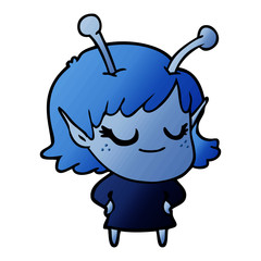 smiling alien girl cartoon