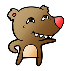 cartoon bear showing teeth