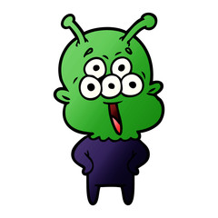 happy cartoon alien
