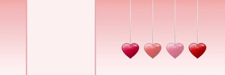 Valentines day design with hearts