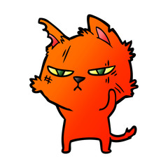 tough cartoon cat