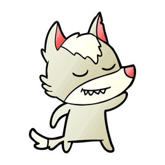 friendly cartoon wolf