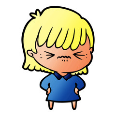 annoyed cartoon girl