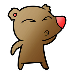 cartoon whistling bear