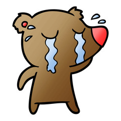 cartoon crying bear