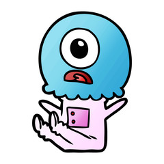cartoon cyclops alien spaceman