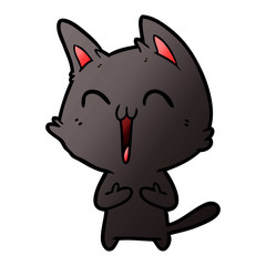 happy cartoon cat