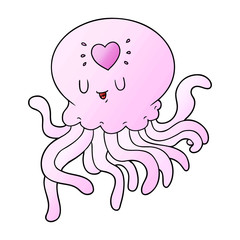 cartoon jellyfish in love