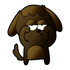 cartoon tired dog
