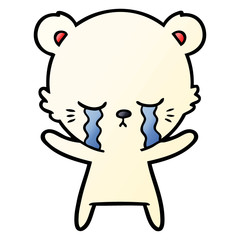 crying cartoon polar bear