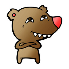 cartoon bear showing teeth