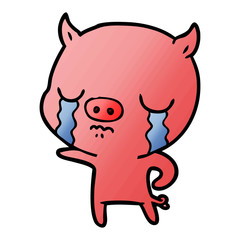 cartoon pig crying