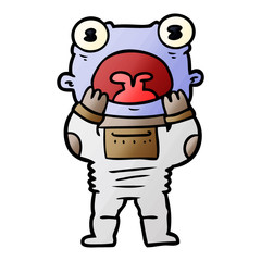 Fototapeta premium cartoon alien gasping in surprise