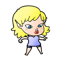 pretty cartoon elf girl