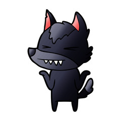 angry wolf cartoon
