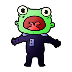 cartoon weird alien communicating