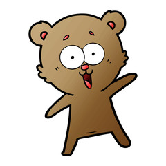 laughing teddy  bear cartoon